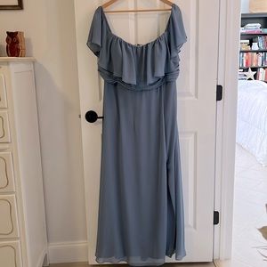 Prom Dress in a soft, dusty blue. Size 22.